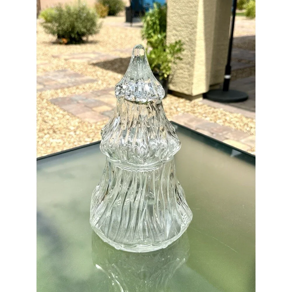 Vintage Royal Limited Crystal Glass Christmas Tree Apothecary Candy Jar Slovenia